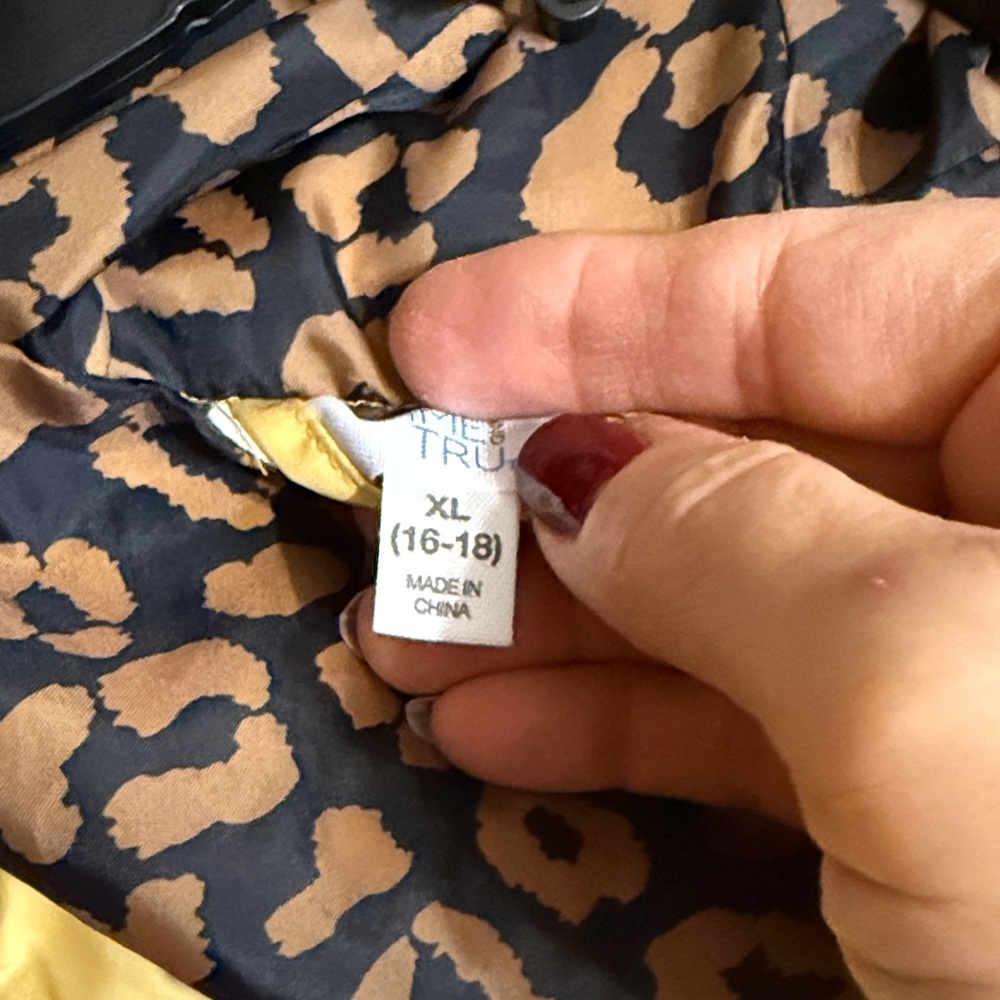 Yellow Women's Jacket with Leopard Lining size XL - Picture 5 of 6